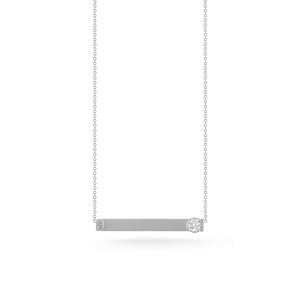 FX0452 925 Sterling Silver Bar Zircon Custom Necklace