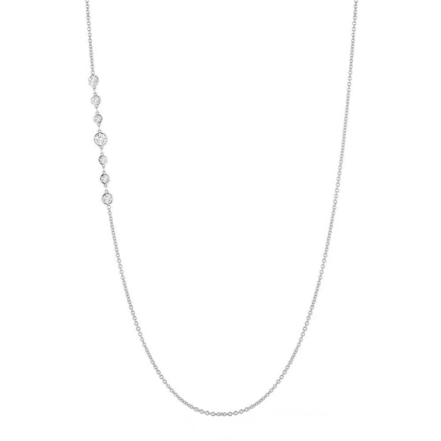 FX0453 925 Sterling Silver Single Station Zircon Necklace