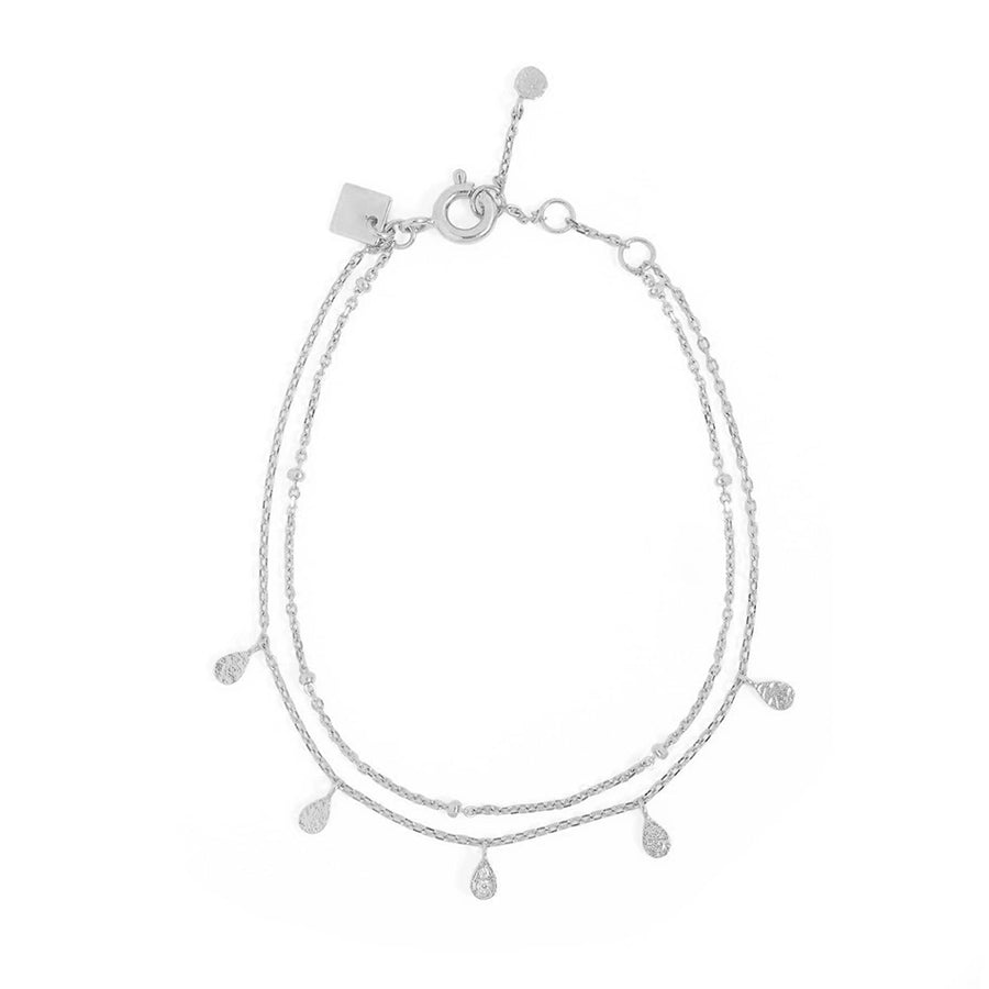 FS0175 925 Sterling Silver Double Layer Bracelet
