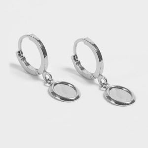 FE0387 925 Sterling Silver Coin Hoop Earrings