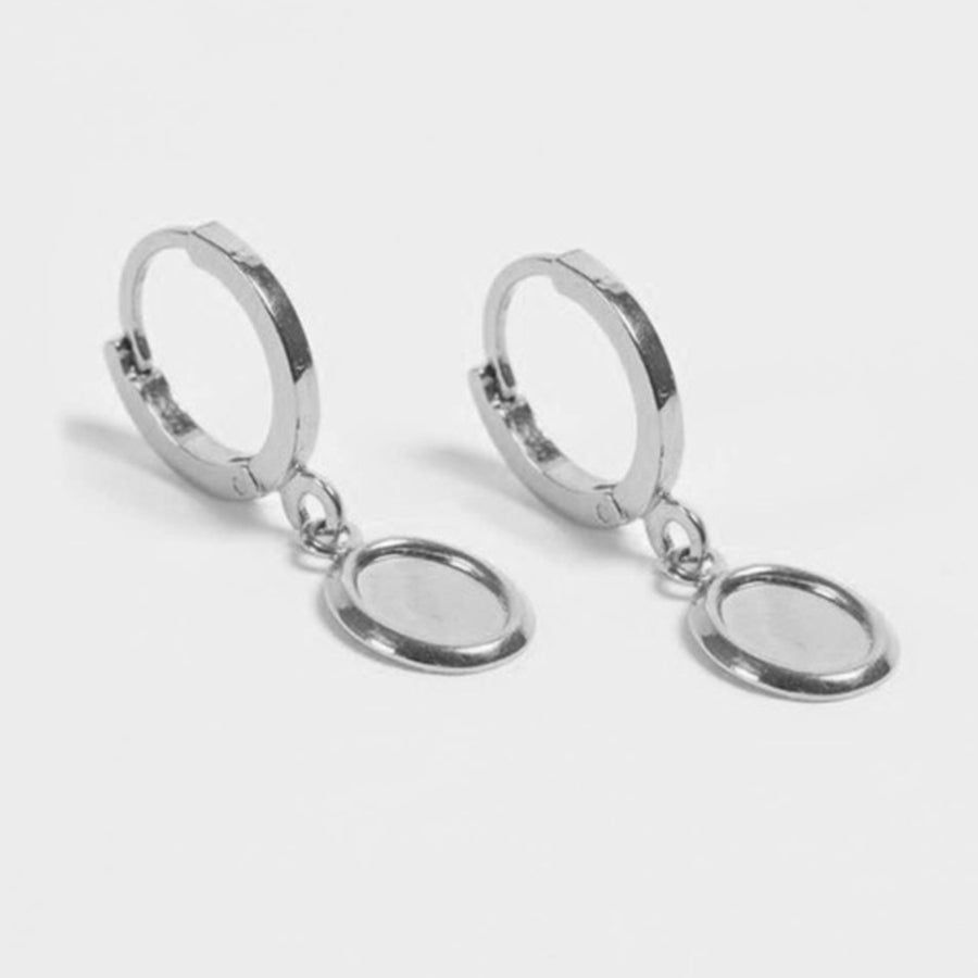 FE0387 925 Sterling Silver Coin Hoop Earrings