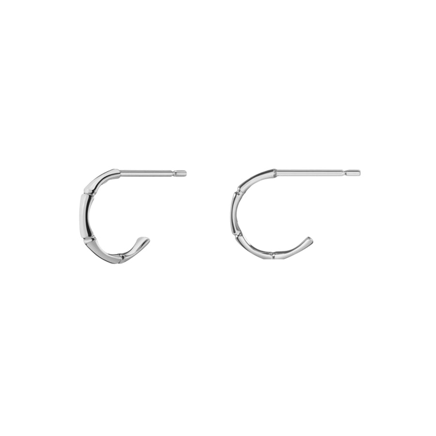 FE1123 925 Sterling Silver Bamboo Hoop Earrings