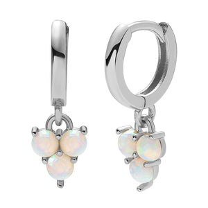 FE0059 Lotus Opal Huggie  Earrings