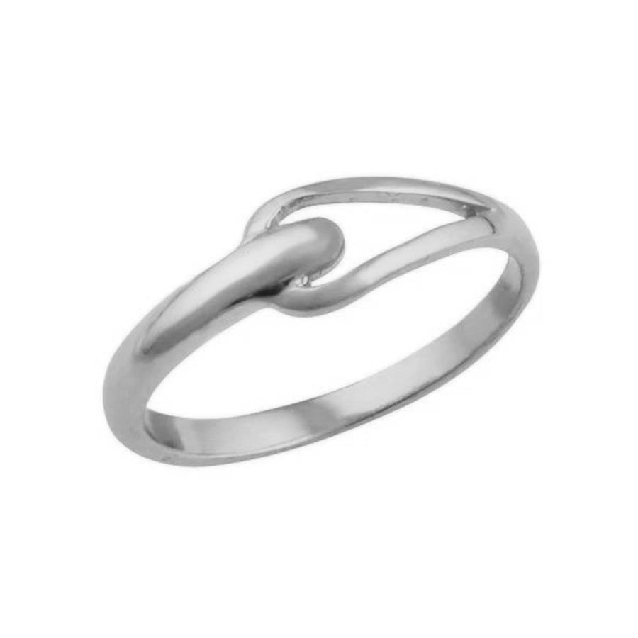 FJ0286 925 Sterling Silver Simple Buckle Ring