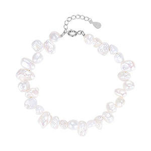FS0250 925 Sterling Silver Baroque Pearl Bracelets