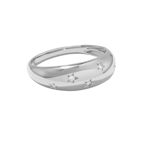 FJ0357 925 Sterling Silver Star Dome Ring
