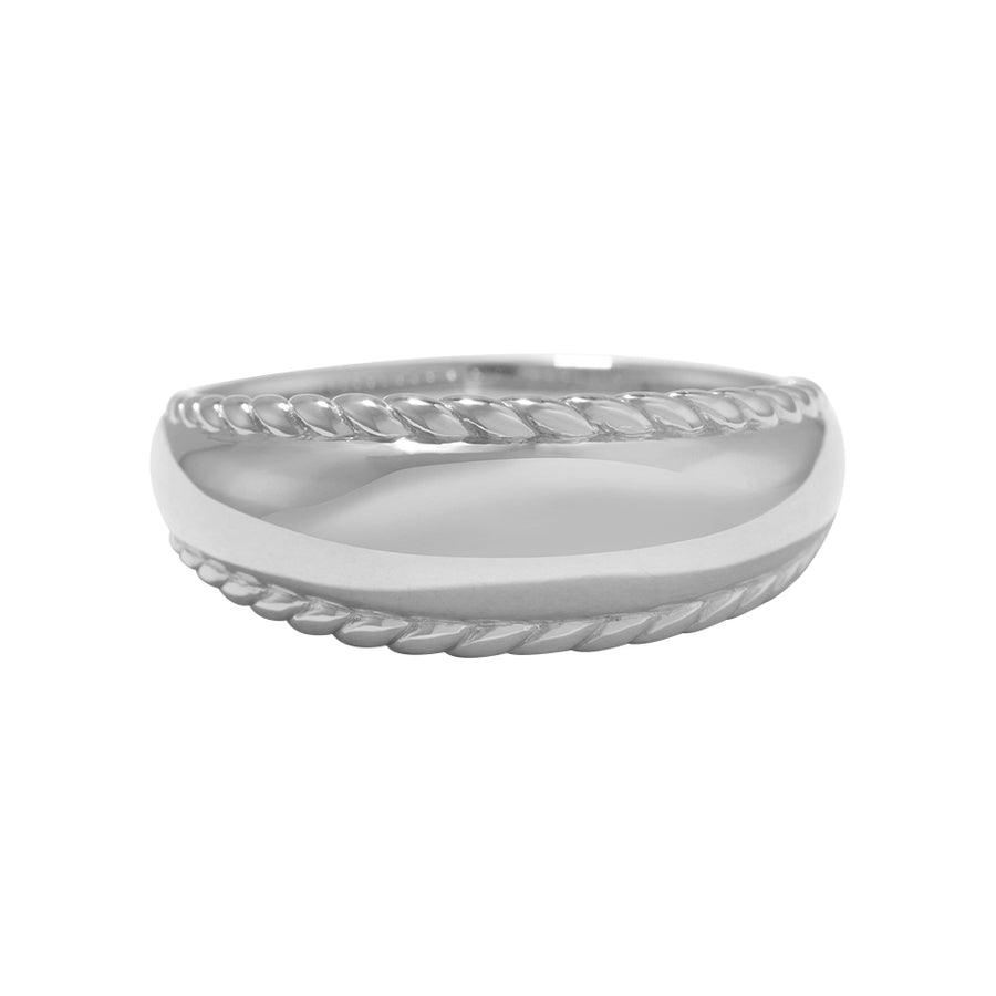 FJ0504 925 Sterling Silver Rope Twist Dome Ring