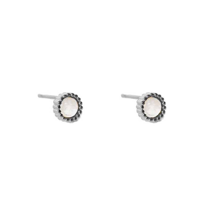 FE1685 925 Sterling Silver Moonstone Stud Earring
