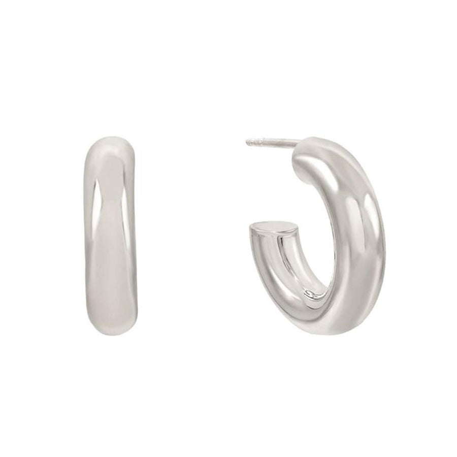 FE0779 925 Sterling Silver Small Chunky Hoop Earrings