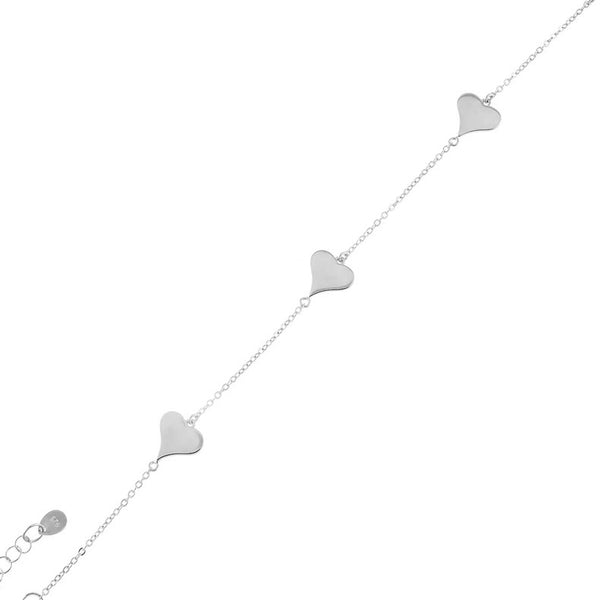 FS0128 925 Sterling Silver Mini Heart Bracelet