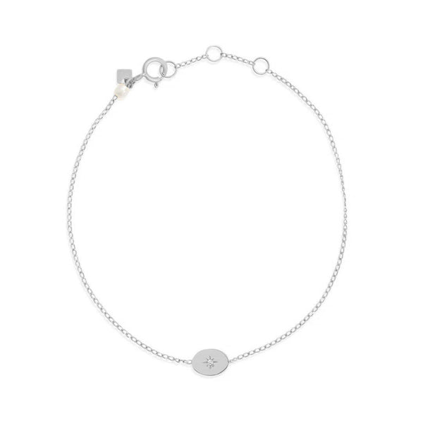 FS0173 925 Sterling Silver Sun Coin Pendant Bracelet