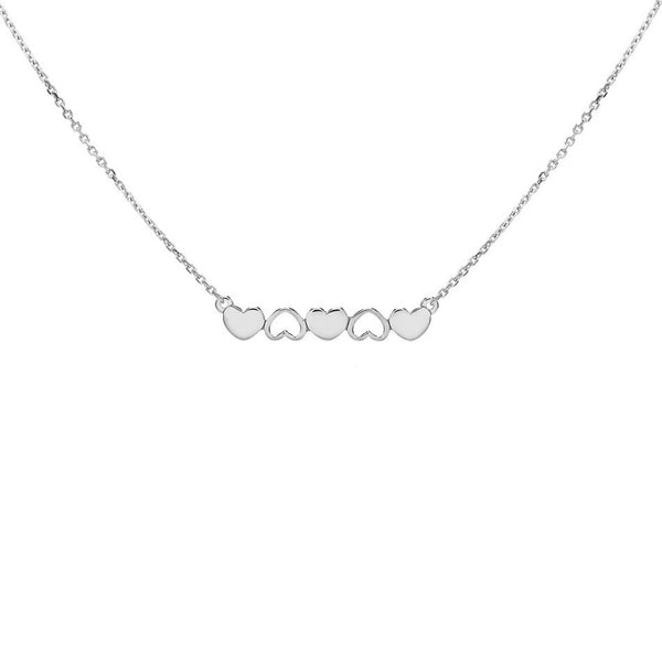 FX0187 925 Sterling Silver Link Heart  Necklace