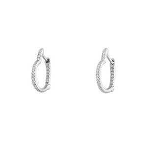 FE1255 925 Sterling Silver Heart Pave Zircon Hoop Earrings