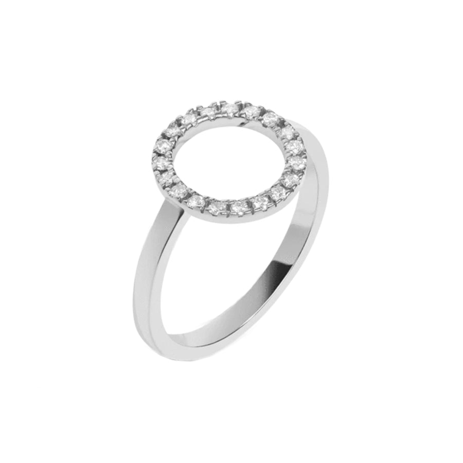 FJ0330 925 Sterling Silver Circle Zircon Ring