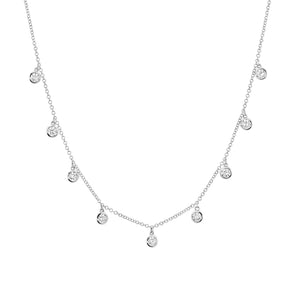 FX0416 925 Sterling Silver Zircon Charms Necklace