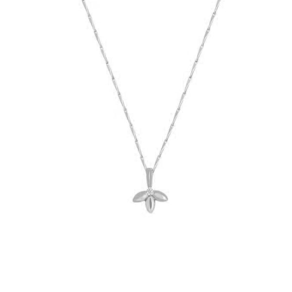 FX0426 925 Sterling Silver Botanist Zircon Pendant Necklace