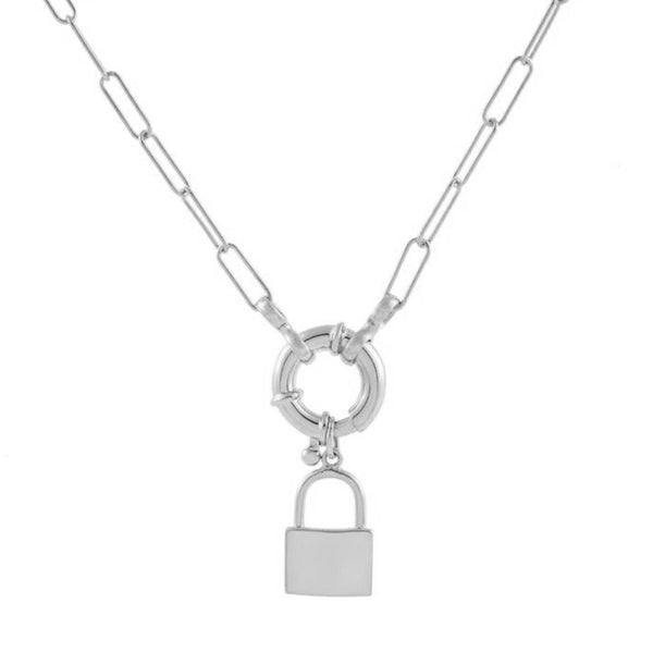 FX0346 925 Sterling Silver Lock Chain Necklace