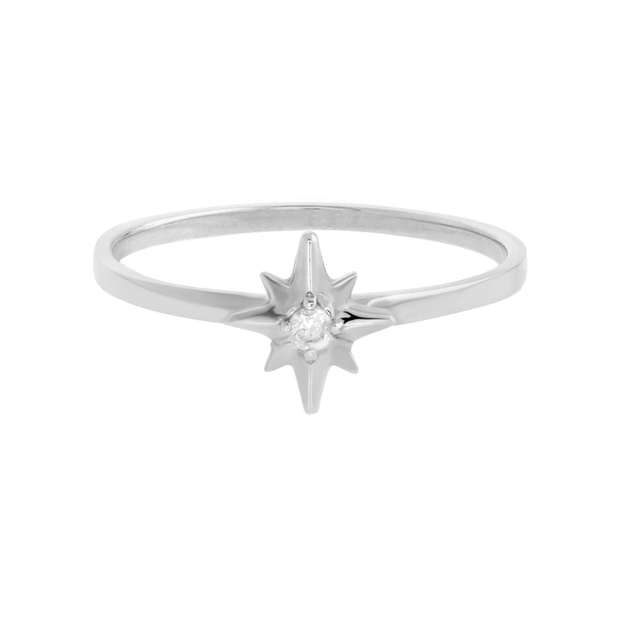 FJ0667 925 Sterling Silver North Star Zircon Ring