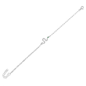 FS0068 925 Sterling Silver Snake Zircon Bracelet