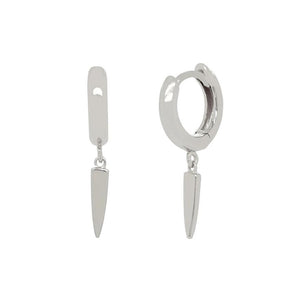 FE0791 925 Sterling Silver Little Dagger Hoop Earrings