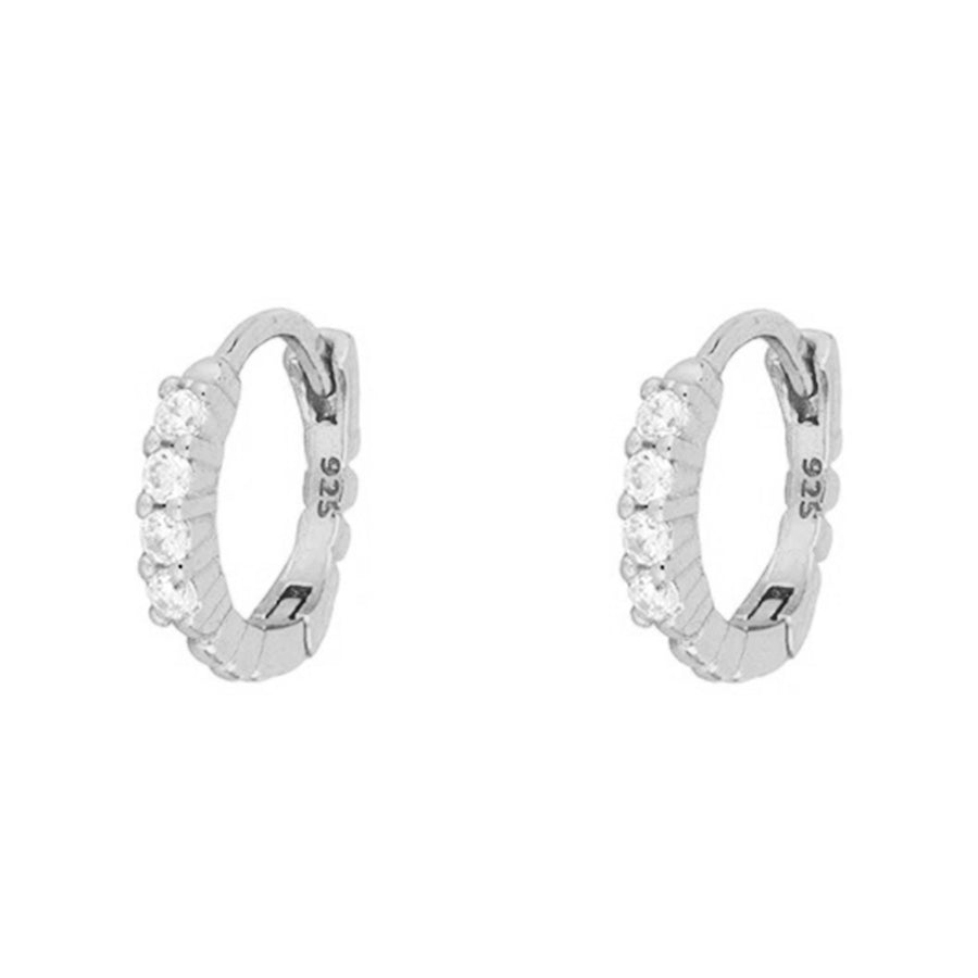 FE1298 925 Sterling Silver Cubic Zircon Hoop Earrings