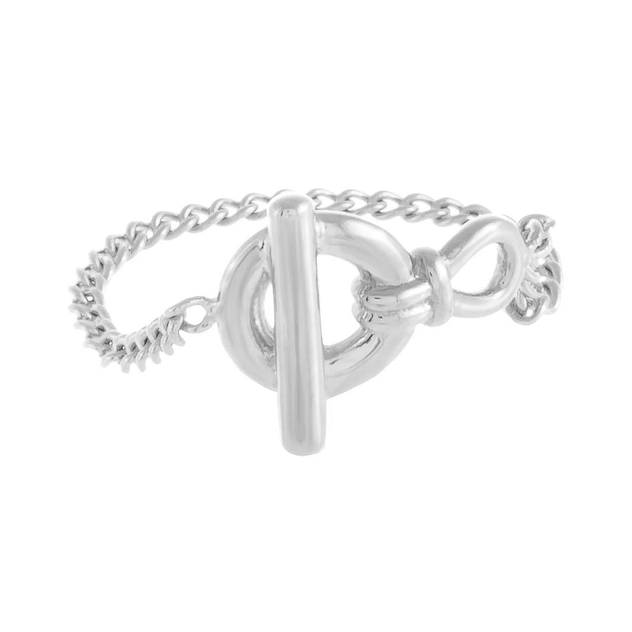 FJ0177 925 Sterling Silver Solid Chain Ring