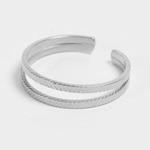 FJ0141 925 Sterling Silver Simple Style Opening Ring