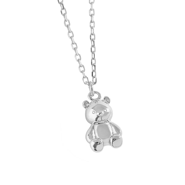 RHX1001 S925 Cute Bear Pendant Necklace