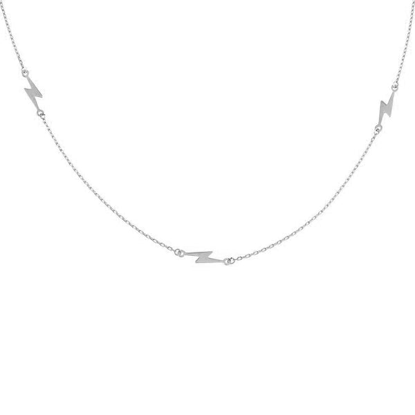 FX0708 925 Sterling Silver Gold Vermeil lightning Necklace