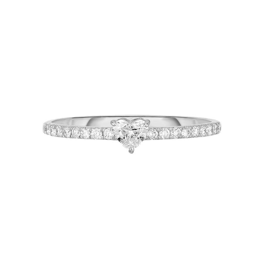 FJ0685 925 Sterling Silver Heart Pave Zircon Ring