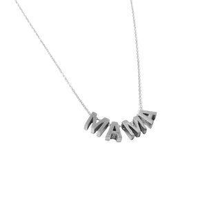FX0464 925 Sterling Silver MAMA Pendant Necklace