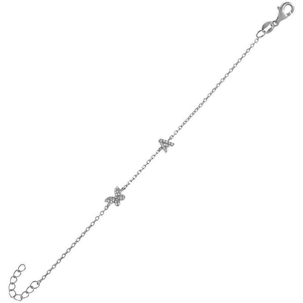FS0130 925 Sterling Silver Butterfly CZ Bracelet