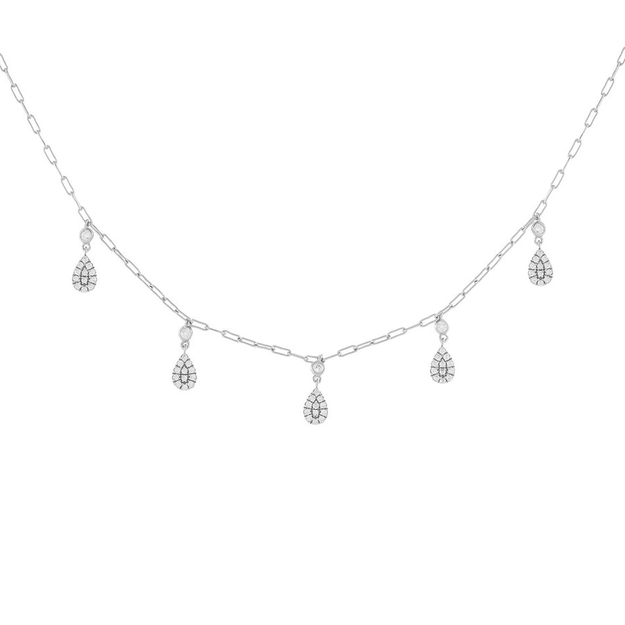 FX0244 925 Sterling Silver Water Drops Necklace