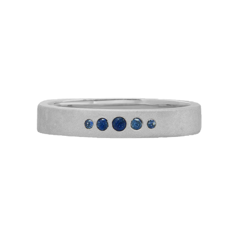 FJ0546 925 Sterling Silver Blue CZ Band Ring