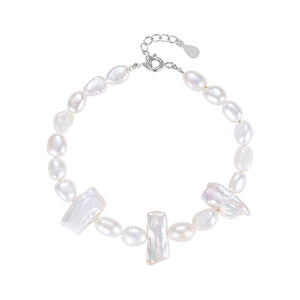 FS0255 925 Sterling Silver Natural Pearl Bracelets