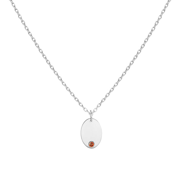 FX0368 925 Sterling Silver Oval Coin Pendant Necklace