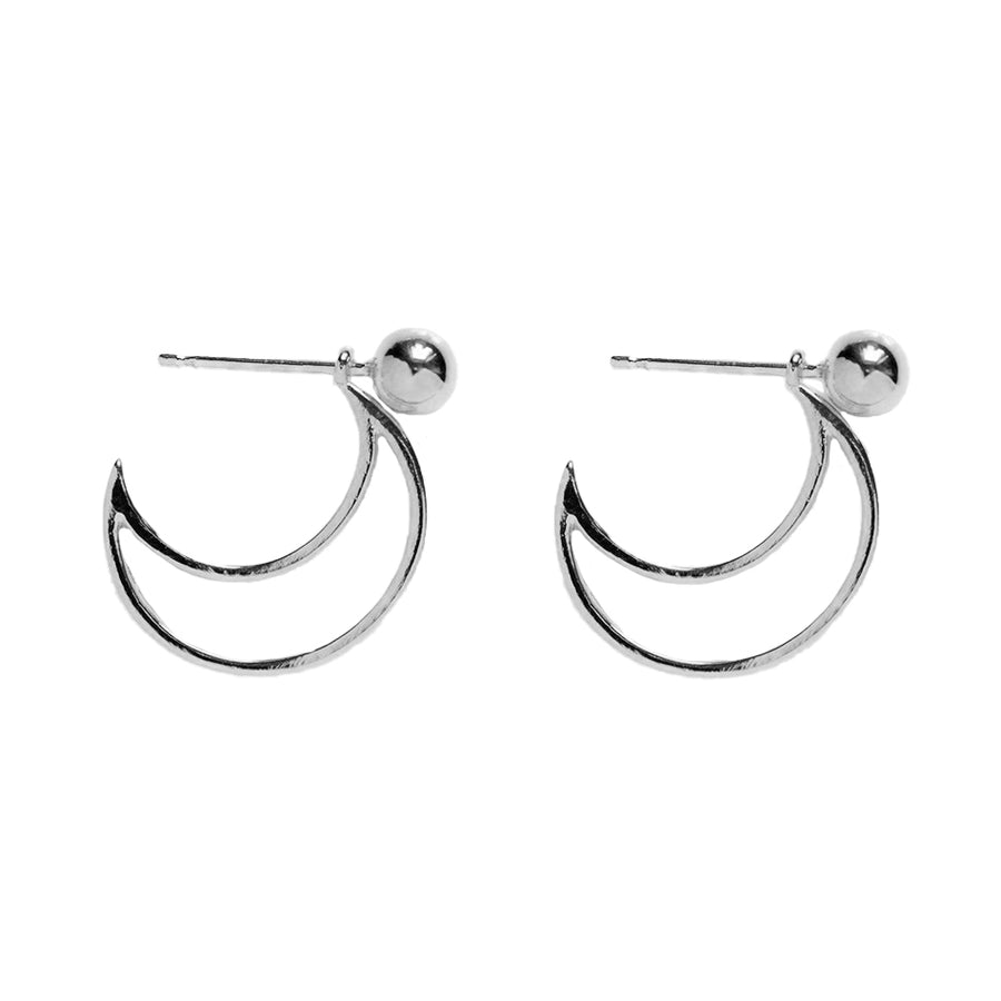 FE1442 925 Sterling Silver Crescent Trendy Stud Earring