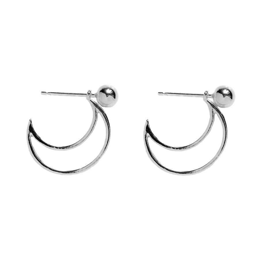 FE1442 925 Sterling Silver Crescent Trendy Stud Earring