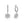 FE1626 925 Sterling Silver Starbrust Cubic Zirconia Hoop Earring