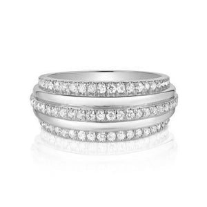 FJ0398 925 Sterling Silver Cubic Zircon Band Ring