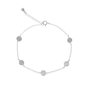 FS0143 925 Sterling Silver Simple Style Coin Bracelet