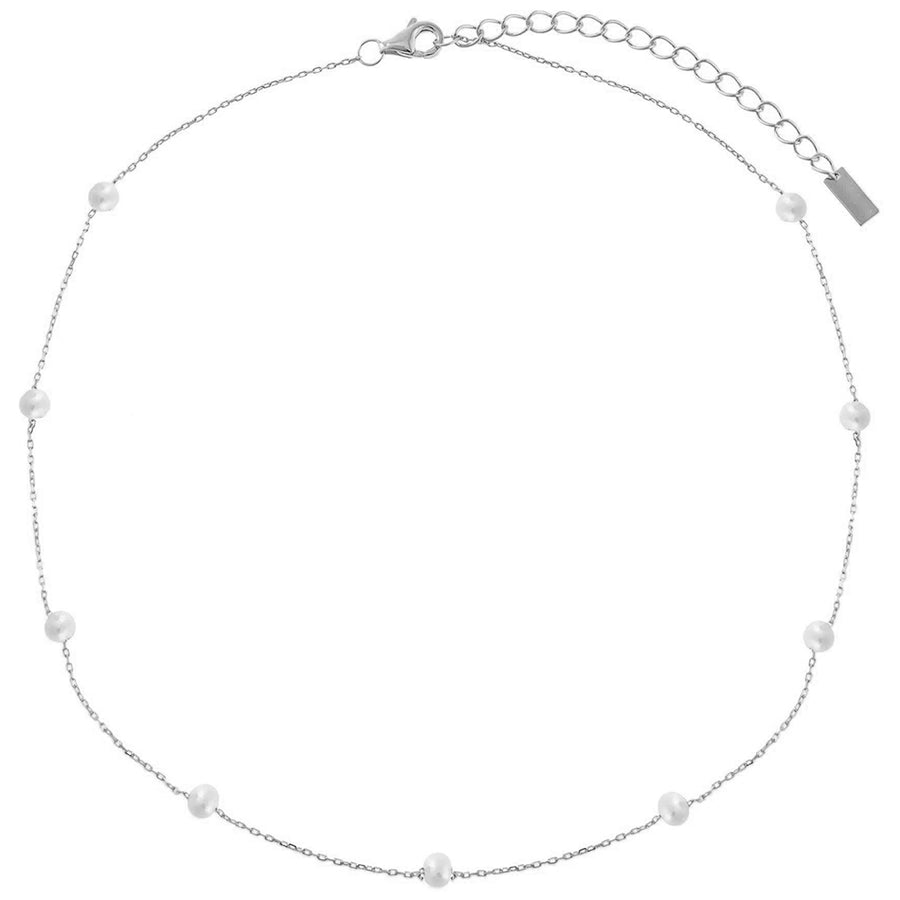 FX0502 925 Sterling Silver Multi-Pearl Necklace