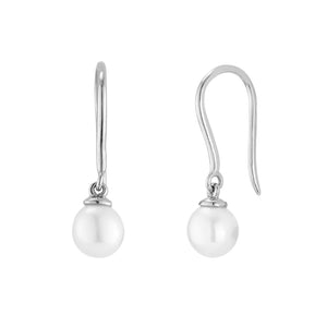 FE0861 925 Sterling Silver Fishhook Pearl Earrings
