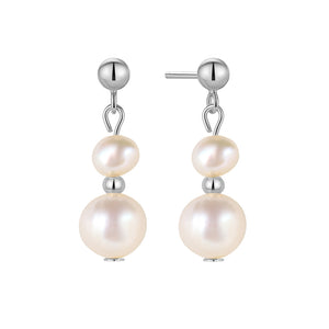 FE1716 925 Sterling Silver Baroque Pearl Earrings