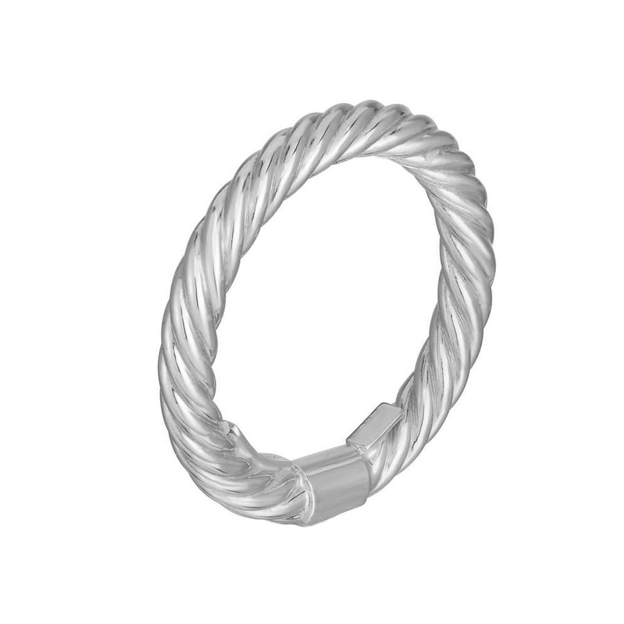 FJ0431 925 Sterling Silver Twisted Cable Ring
