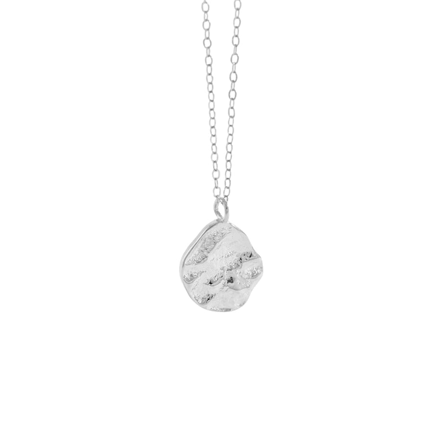 RHX1011 925 Sterling Silver Irregular Rock Pattern Necklace