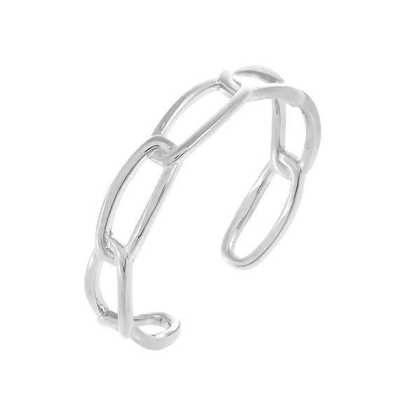 FJ0179 925 Sterling Silver Chain Open Ring