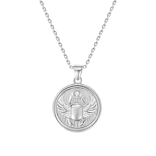 FX0842 925 Sterling Silver Scarab Necklace Pendant