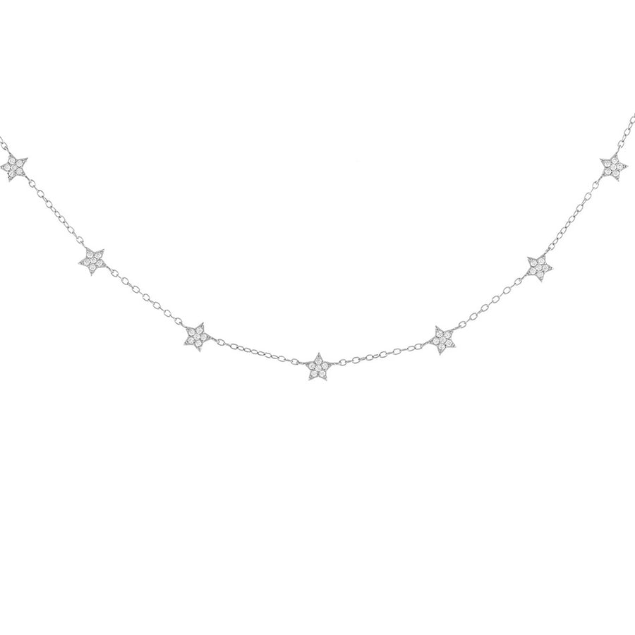 FX0210 925 Sterling Silver Mini Star Choker Necklace