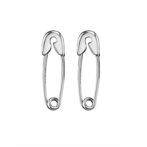 FE1139 925 Sterling Silver Small Safety Pin Earrings